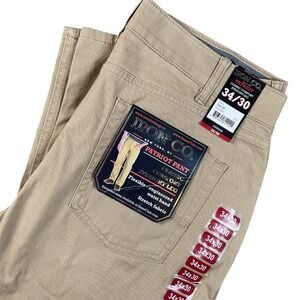 Iron Co Patriot Pant Mens 34x30 Khaki New Straight Leg Classic Comfort Stretch